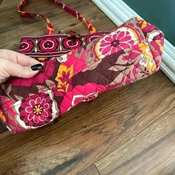 Vera Bradley Berry Red Brown Floral Bag - Picture 3 of 5